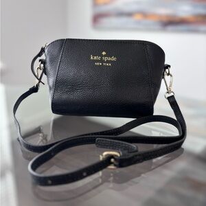 KATE SPADE Dumpling Convertible Crossbody Bag - Black Pebbled Leather